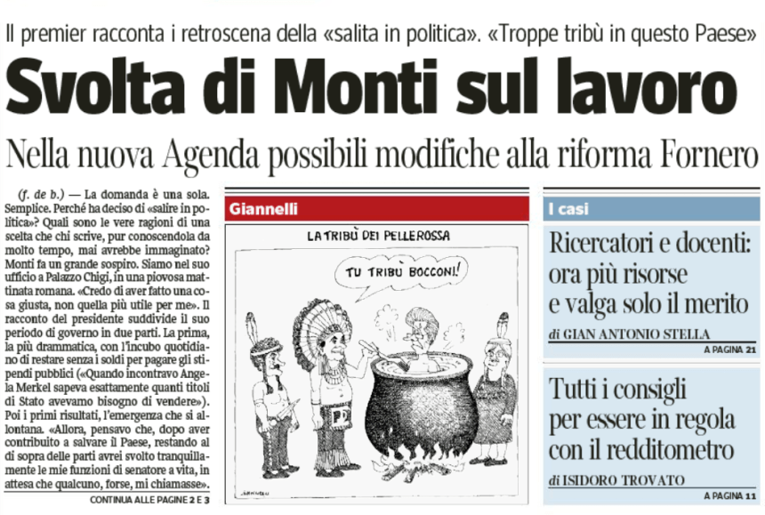 Svolta di Monti sul lavoro